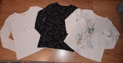 Zestaw 3 x bluzka dziewczęca z długim rękawem 5-6 lat 110-116