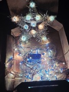 Gwiazda + Lampki choinkowe 2 w 1 retro światełka na choinkę vintage  prl