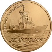 2 zl  Fregata rakietowa Gen. K. Pułaski moneta mennicza 
