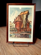 UNIKAT! oryginał sygnowana grafika HENRYK CZAMAN 1907/86 GDAŃSK STARY ŻURAW
