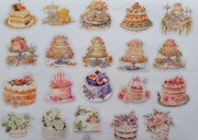 naklejki 40 szt ciasta desery torty scrapbooking