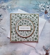 Kartka świąteczna Boże Narodzenie ręcznie robiona z wkładką i kopertą