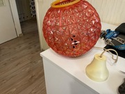 Lampa kula PRL, plastikowa retro, oryginalna, lata 70/80, vintage