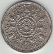Wielka Brytania 2 szylingi two shillings (floren) 1967 28,4 mm - nr 5