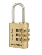 Kłódka pałąkowa GERDA Brass Line S20 szyfrowa, NOWA