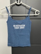 Kup 3 rzeczy zapłać za 2, niebieski top na ramiączkach z napisem xxs 32