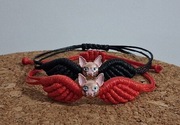 Bransoletka charms sfinks sphynx skrzydła hand made