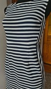 Biało-czarna sukienka w paski bez rękawów rozmiar M