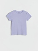 Bawełniany t-shirt w prążek reserved rozmiar 140