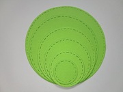 Scrapki koła z przeszyciami 6 szt. ⌀20-72mm jasnozielone gramatura 160 g/m2