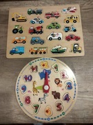 Układanka puzzle drewniane dla dziecka 2 sztuki 