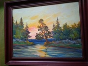 100 letni olejny pejzaż sygnowany Z.Ćwikliński