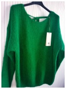 Sweter dekolt V na plecach wiązanie