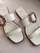 Lenie klapki H&M krokodyl animal print rozm. 39