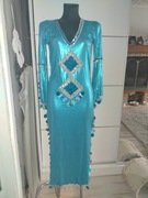 Abaya błękitna błyszcząca cekiny S,M,L