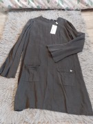 Nowa modna grafitowa sukienka Unisono, zgrabna, L