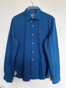 Napapijri Slim Fit Koszula Vintage Krata Blue Check Rare Fit S/M