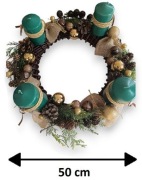 HAND MADE PRODUCT PL: Elegancki Wieniec Adwentowy z Zielonym Akcentem