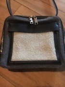 Reserved torba torebka listonoszka crossbody zip zamek futro flausz