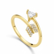 Pierścionek Stal Szlachetna Strzałka cyrkonie