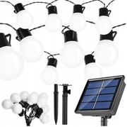 Girlanda świetlna ogrodowa lampki solarne łańcuch 20 żarówek + led 5m