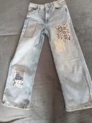 Spodnie jeansowe H&M 146cm rozszerzane dla dziewczynki 