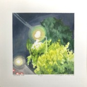 "Nokturn 2204" - - malunek na papierze, wykonany akrylami, format 20x20cm