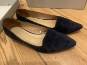 Wojas niskie obcasy granatowe zamszowe 36 damskie