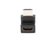 LANBERG Adapter HDMI(M) - HDMI(F) Kątowy 90 stopni górny Czarny 