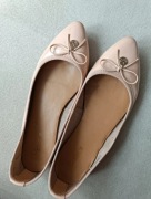 Baleriny Kazar 38 skórzane skóra naturalna nude zara mango H&m