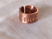 Obrączka miedziana. Levis.miedż srebro art.jewellery