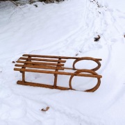 Sanki Rogate Antyk jesionowe zabytkowe 