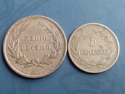 Zestaw  Ekwador medio decimo 1884 5 centawos 1919