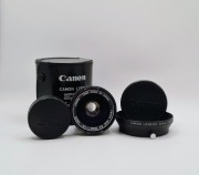 Kolekcjonerski Canon EX 35mm f/3.5 - Zestaw BOX: Etui, Osłona, Dekielki