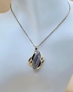 Naszyjnik stal chirurgiczna złoto srebrny z ozdobnym motywem [N003]