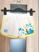 Białe szorty, krótkie spodenki w motylki i kwiatki rozmiar 134