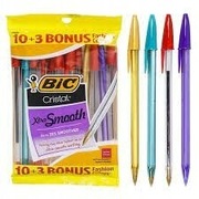 Bic Cristal xtra smooth 13 sztuk czerwony fioletowy turkusowy złoty kolory