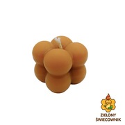 Świeca z naturalnego wosku pszczelego bąbelki 2X2 Zielony Świecownik