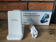 Szybka ładowarka bezprzewodowa indukcyjna 3w1 biała