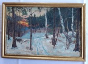 Obraz zima w starej ramie