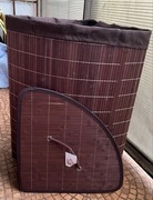 Kosz na pranie bambusowy 55 l ciemny