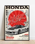 Plakat A3 42x30 Honda NSX Y2K do pokoju