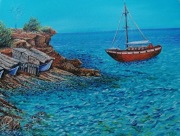 Obraz Olejny Formentera Baleary Marynistyka