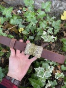 Pasek kowbojski z mosiężną klamrą