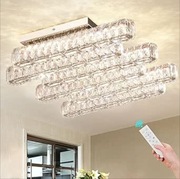 Żyrandol kryształowy, nowoczesny, z pilotem zdalnego sterowania, 52 cm