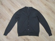 UNIQLO męski sweter na guziki ciemna zieleń 100% wełna _ M