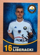 Autograf oficjalna karta klubowa Stal Mielec Adrian Liberacki