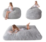 Gigantyczny worek sako sofa łóżko 2w1 XXL 190 cm szary