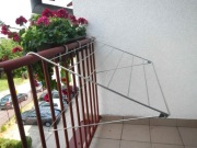 Suszarka na pranie, balkonowa, ocynkowana, siedmioprętowa, srebrna.