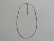 Łańcuszek stalowy 40,5 cm plus regulacja 5 cm srebrny linka żmijka